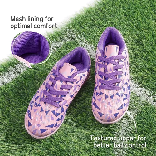 Vista 3 de DREAM PAIRS Zapatos de fútbol para césped artificial para niños y niñas con cordones para niños pequeñosgrandes