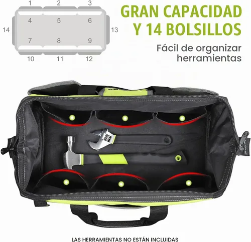Vista 4 de FASTPRO Bolsa de herramientas de 16 pulgadas, bolsa de almacenamiento