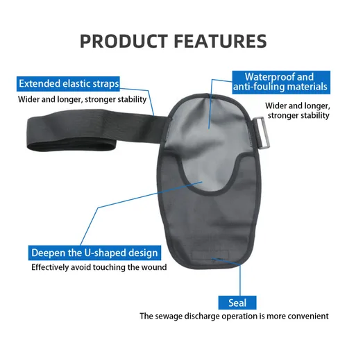 Vista 3 de Fundas para bolsa de ostomía, ajustable, portátil, para colostomía, impermeable, para estoma de ducha, con cinturón de soporte elástico ajustable