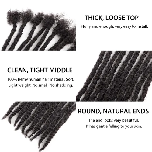 Vista 5 de Extensiones de cabello humano texturizado con extremos rizados, extensiones de cabello humano completamente hechas a mano para mujeres/hombres, se