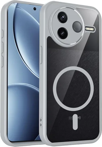Vista 155 de Funda magnética transparente compatible con Xiaomi 17T, color negro 2 en 1 PC + TPU cubierta de teléfono a prueba de golpes, carcasa protectora