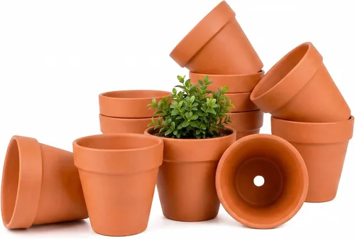 Vista 9 de Macetas de terracota y arcilla de 4 pulgadas para plantas, paquete