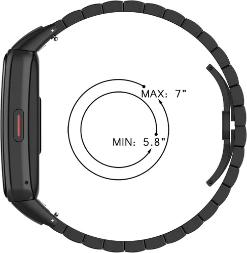 Vista 3 de SOOYEEH Correa para HUAWEI Band 6Honor Band 6, correa de repuesto de acero inoxidable