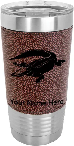 Vista 13 de LaserGram Vaso aislado al vacío de 20 onzas, cocodrilo, grabado personalizado incluido (piel sintética, estilo béisbol)