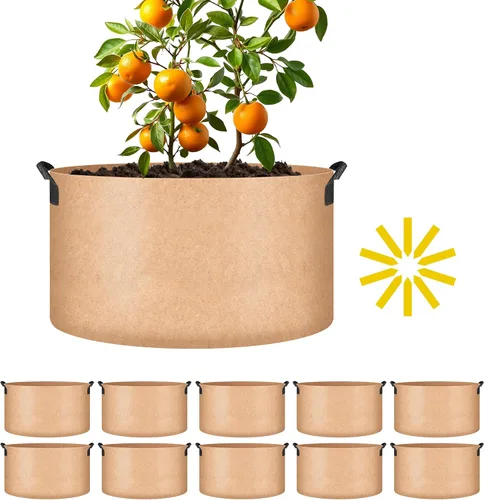 Vista 20 de iPower Paquete de 10 bolsas de 3 galones para plantas de tela no tejida gruesa resistente para cultivo de papas, contenedor duradero con aireación