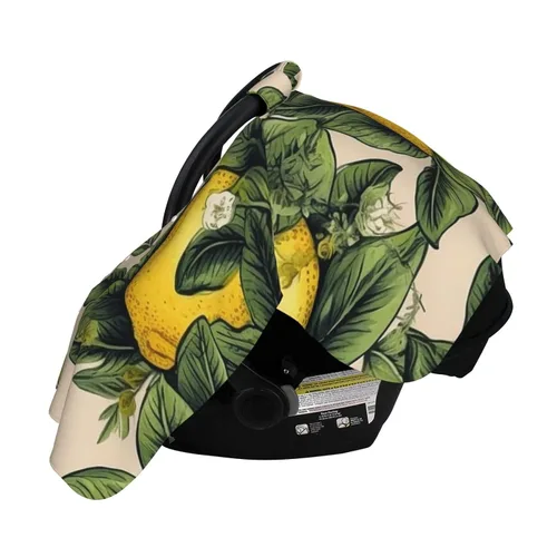Vista 3 de Baby Car Seat Canopy Cover for Mom, Soft Breathable Nursing Breastfeeding Covers Multi Use Stroller Sun Shade Newborn Shower Gift，Lemon