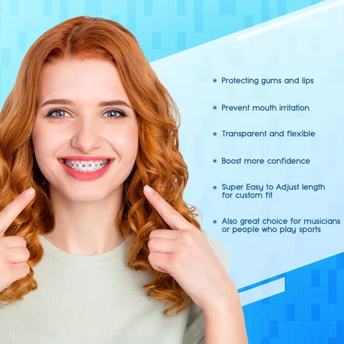 Vista 4 de Fundas cómodas para aparatos ortopédicos, protector bucal de ortodoncia, protector de labios, alternativa a la cera, protector labial para soportes