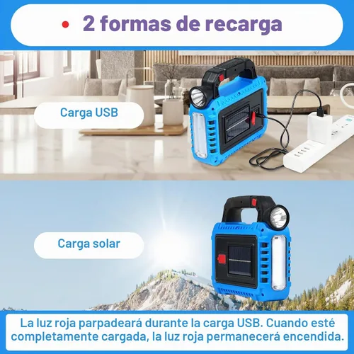 Vista 2 de TANSOREN Linterna de camping accesorios esenciales para engranajes de luces solares, linterna LED para cortes de energía, luces recargables