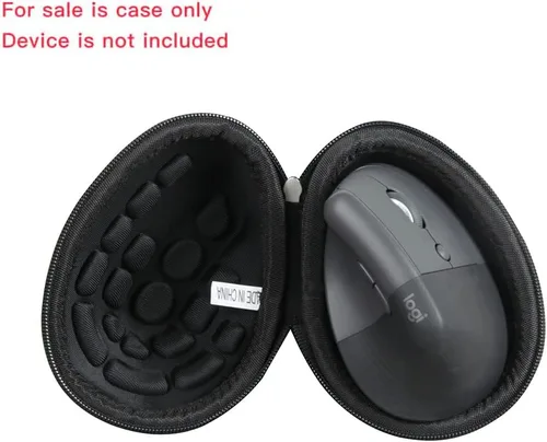 Vista 2 de Funda de viaje rígida Hermitshell para ratón vertical ergonómico Logitech Lift (Negro, Funda para ratón para diestros)