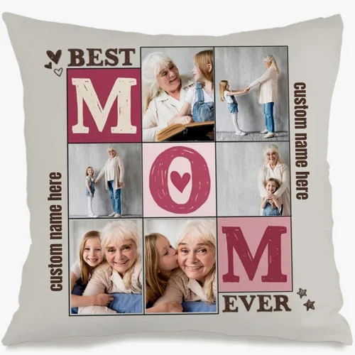 Vista 8 de Personalized One Picture Pillow Cover with Custom Text Allowing You to Create a Memorable Cushion Design That fits Your Sofa or Bedroom While
