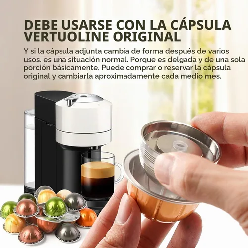 Vista 3 de Cápsula de café de metal de acero inoxidable compatible con cápsulas de café Vertuo Next para máquina N-espresso reutilizables