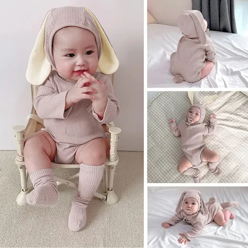 Vista 2 de AGQT Babys Bunny Costume Easter Halloween Outfit Set Size 0-24 Months