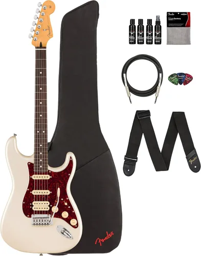 Vista 22 de Fender Player II Modified Stratocaster - Paquete de atardecer con bolsa de concierto, correa, cable, paquete de 3 púas y kit de limpieza de guitarra