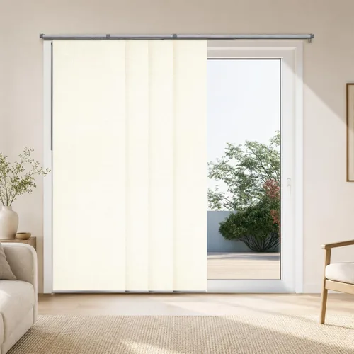 Vista 34 de CHICOLOGY Elegantes Persianas Verticales Transparentes Blancas para el Hogar, Ventanas Interiores Grandes, Puerta Corrediza, Patio (78" An x 84" Al)