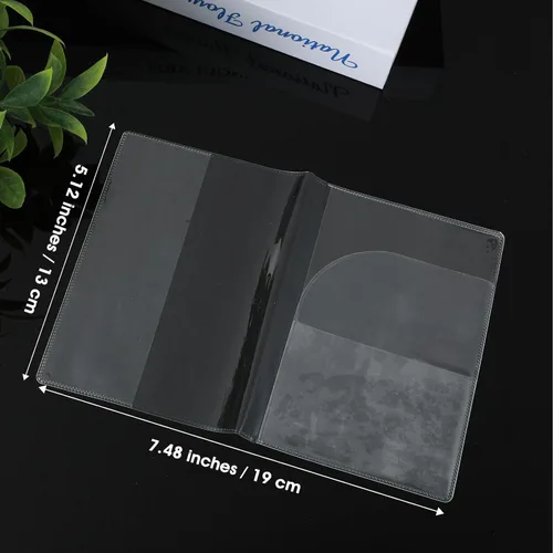 Vista 2 de Protector transparente para pasaporte, protector de pasaporte de plástico impermeable, protector de pasaporte para viajes, funda transparente