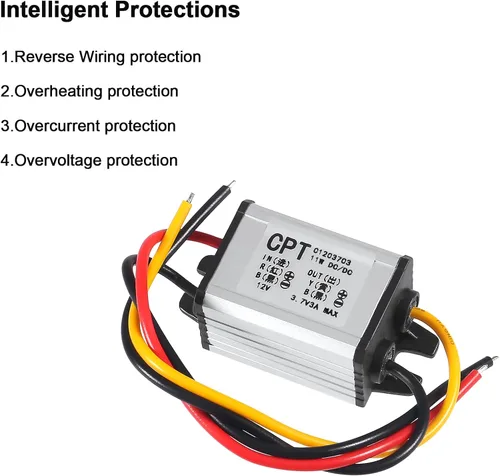 Vista 4 de 2 unids 12 V a 3.7 V convertidor DC reductor Buck regulador de voltaje fuente de alimentación módulo transformador 3A 11W convertidor de energía