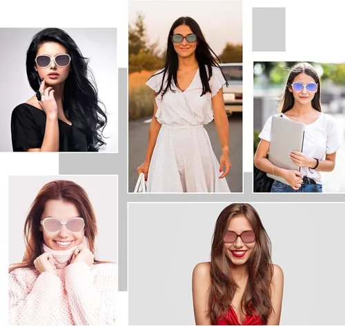 Vista 2 de Stylle Gafas de sol de gran tamaño para mujer, diseño de marco retro, protección UV400 polarizadas