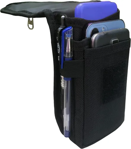 Vista 9 de Funda de teléfono dual para dos teléfonos, soporte táctico para cinturón de teléfono celular para hombres, funda para teléfono multiherramienta