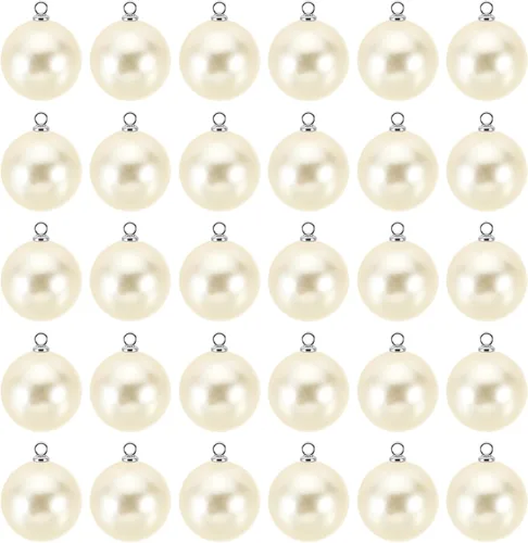 Vista 10 de PATIKIL Abalorio de perlas, 100 cuentas de perlas de imitación de perlas colgantes para bricolaje para hacer joyas, pulseras, aretes, collares Beige