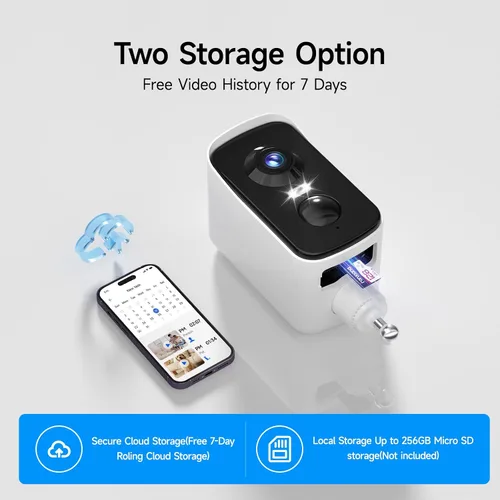 Vista 6 de fanxiang Cámara de seguridad inalámbrica 2K con batería recargable para exteriores, WiFi, rotación panorámica de 300°, detección de movimiento AI