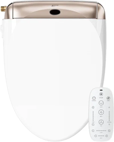 Vista 12 de LEIVI Asiento de inodoro eléctrico con control remoto inalámbrico y panel lateral, múltiples modos de pulverización, asiento con calefacción
