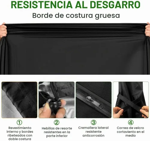 Vista 4 de Fundas de paraguas para sombrillas al aire libre, cubierta de sombrilla pequeña para sombrilla de mesa de 6 pies a 9 pies, impermeable, resistente
