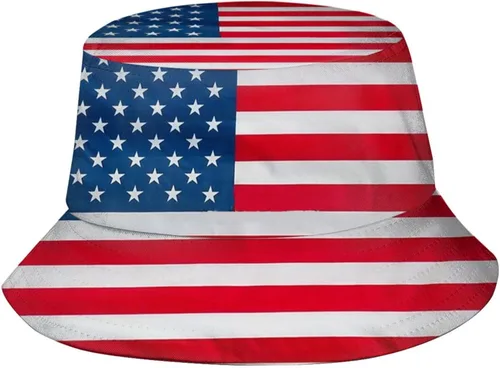 Vista 49 de Lindos sombreros de pescador de bandera plegable patriótico a la moda, gorra de pescador para viajes de verano al aire libre para adultos, mujeres