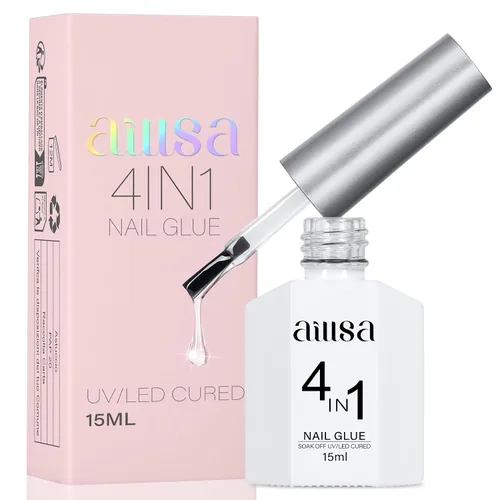 Vista 11 de AILLSA - Pegamento de uñas de gel para puntas de uñas, pegamento de gel súper fuerte y sólido 15g, pegamento de uñas acrílicas postizas
