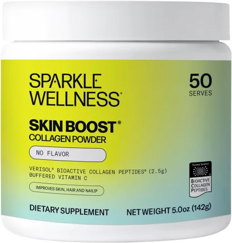Vista 12 de Sparkle Wellness VERISOL - Péptidos de colágeno hidrolizados bioactivos Suplemento de colágeno en polvo con vitamina C para la salud de la piel
