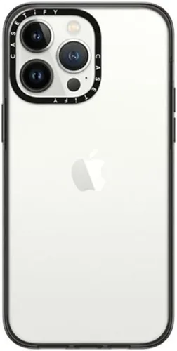 Vista 12 de CASETiFY Funda compacta para iPhone 13 [2 veces probada contra caídas de grado militar / protección contra caídas de 4 pies] - Negro transparente