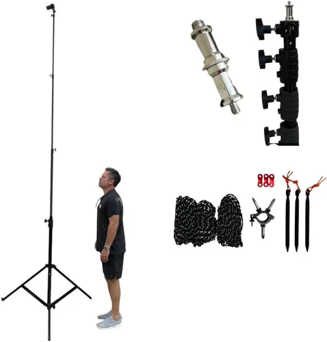 Vista 2 de Glide Gear TST 12 - Soporte de trípode de 12 pies, secciones telescópicas acolchadas con aire, construcción de aluminio resistente, altura