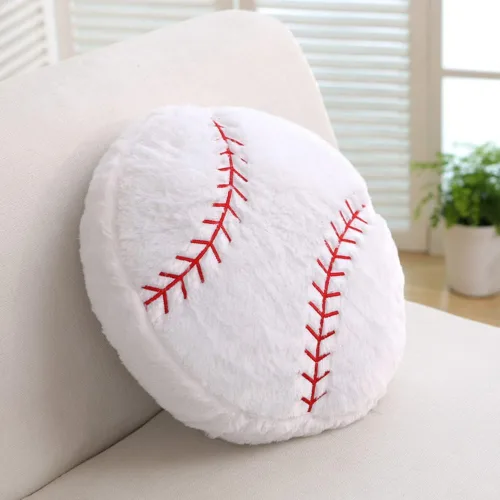 Vista 9 de Almohada de baloncesto de felpa de 18'. Almohada de fútbol mullida y duradera. Almohada con forma de balón de deportes, almohada de balón. Almohada