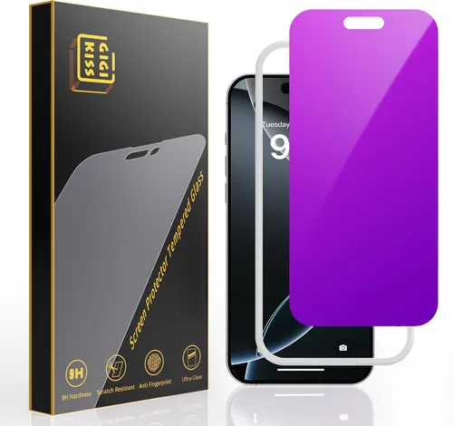 Vista 9 de GIGIKISS Protector de pantalla de privacidad compatible con iPhone 12 Pro Max de 6.7 pulgadas, degradado morado, antiespía, anti luz azul, protector