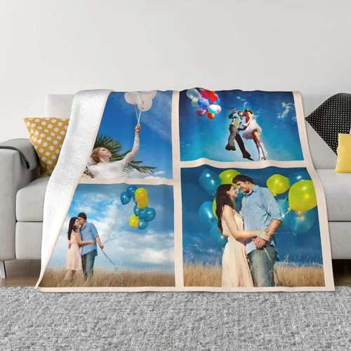 Vista 23 de Amuck - Manta personalizada con foto y texto, para sofá, cama, sofá, hogar (10 collages de fotos), 50 x 40 pulgadas