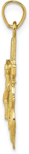 Vista 2 de Colgante de cruz de marina oro amarillo sólido de 10 quilates dije de crucifijo 1181in x 0630in regalos de joyería para mujeres esposa mamá regalos