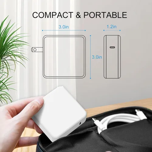 Vista 6 de Adaptador de corriente de cargador rápido USB C de 96 W compatible con el nuevo Mac Book Air de 13 pulgadas MacBook Pro de 16 pulgadas 2021 2020