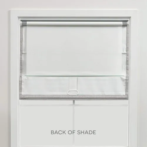 Vista 4 de Exclusive Home - Persiana Acadia 100% blackout de poliéster estilo romana, 23"x64", plata