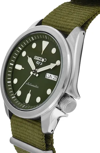 Vista 2 de SEIKO 5Sports Reloj automático para hombre con esfera verde SRPE65K1, plateado, Moderno