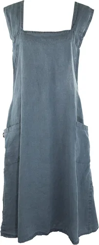Vista 5 de Fennco Styles Delantal de cocina de lino puro 100% con espalda cruzada, Negro