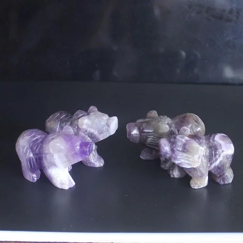 Vista 6 de Figura de oso de cristal tallada a mano de 1.5 pulgadas (9234)