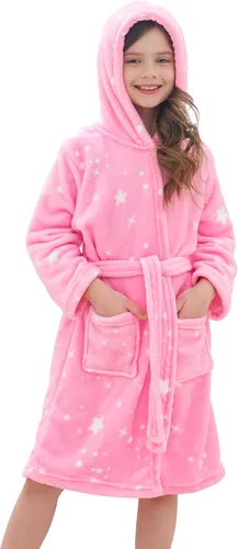 Vista 6 de Doctor Unicorn Bata de Baño Suave con Capucha de Arcoíris Ropa de Dormir para Niñas