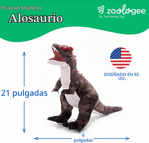 Vista 3 de The Petting Zoo Allosaurus - Peluche de dinosaurio de peluche, regalos