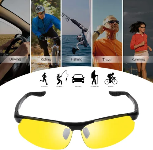 Vista 8 de YIMI Gafas de sol fotocrómicas polarizadas para hombre, para deportes al aire libre, conducción y ciclismo, antideslumbrante, UV400, gafas ligeras