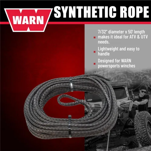 Vista 3 de WARN 78388 Accesorio de componente del cabrestante: Cable sintético de repuesto: 7/32" de diámetro x 50' de longitud Lightweight, High‑Strength