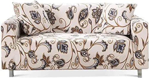 Vista 4 de HOOBUY Funda de sofá estampada, Funda elástica para sillón, funda de sofá biplaza con patrones para sillón con cojines de 2 plazas, Juego de sofá Bd