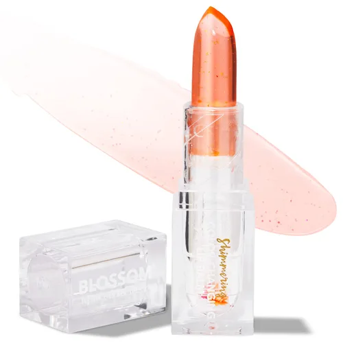 Vista 8 de Blossom Lip Gloss - Bálsamo labial hidratante con pH para labios, aroma a fresa, tinte brillante que cambia de color, infundido con flores reales