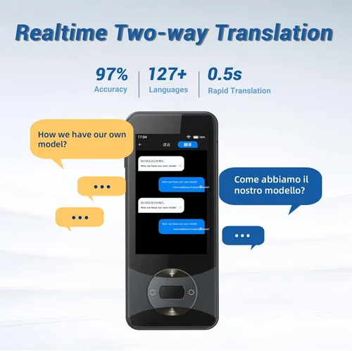 Vista 8 de Anfier Dispositivo de traductor de idiomas 144 idiomas AI traductor de voz W10 con pantalla táctil de 3.0 pulgadas, traducción de imágenes