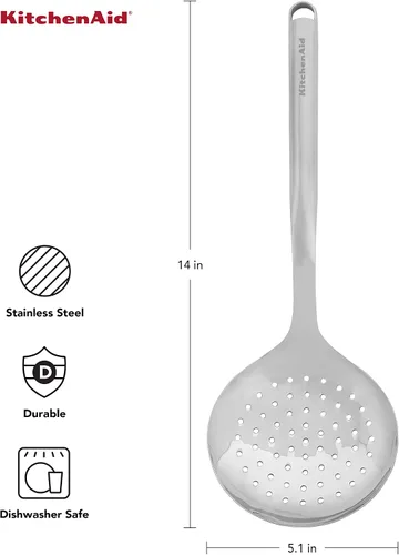 Vista 3 de KitchenAid Colador prémium con gancho para colgar, 14 pulgadas, acero inoxidable