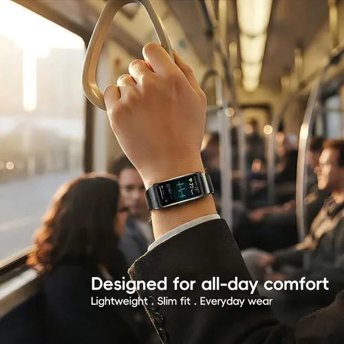 Vista 2 de Slim Fitness Tracker para hombres y mujeres, banda inteligente con pantalla táctil HD de 1.57 pulgadas, seguimiento de frecuencia cardíaca y SPO₂