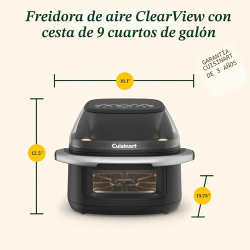 Vista 9 de Cuisinart Freidora de aire, ventana ClearView y controles digitales, 9